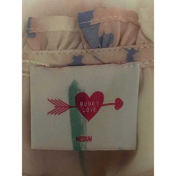 BuddyLove Sleeveless Tiered Dress Women M Pink Marble Ruffle Drawstring
New - Picture 4 of 10